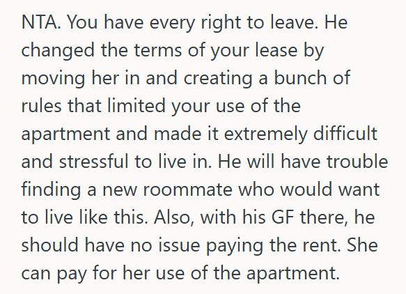 Moving Out 2 His Roommate’s Girlfriend Kept Accusing Him Of Being Creepy, So Hes Planning To Move Out Mid Lease And Stick Them With Full Rent