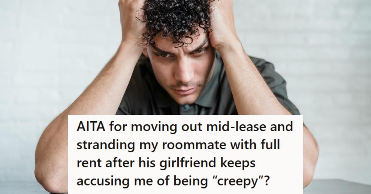 Dark-haired man stressed out because his roommate is upset