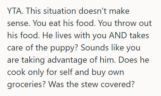 Old Food 1 Her Father In Law Left Stew Sitting Out On The Counter For Three Days, So She Thought It Was Trash And Tossed It