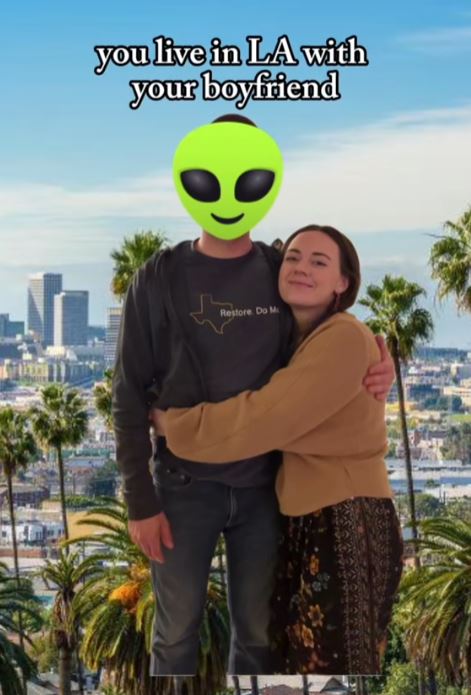 Happy girl with boyfriend 