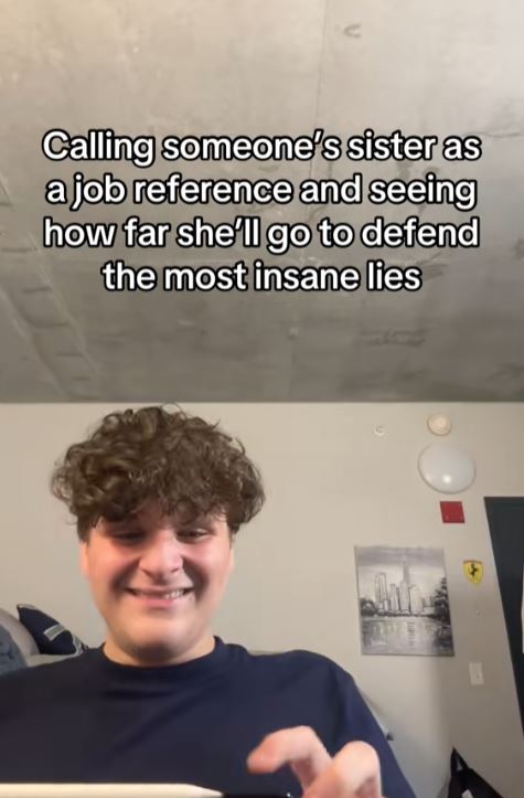 Man on the phone pranking a friend