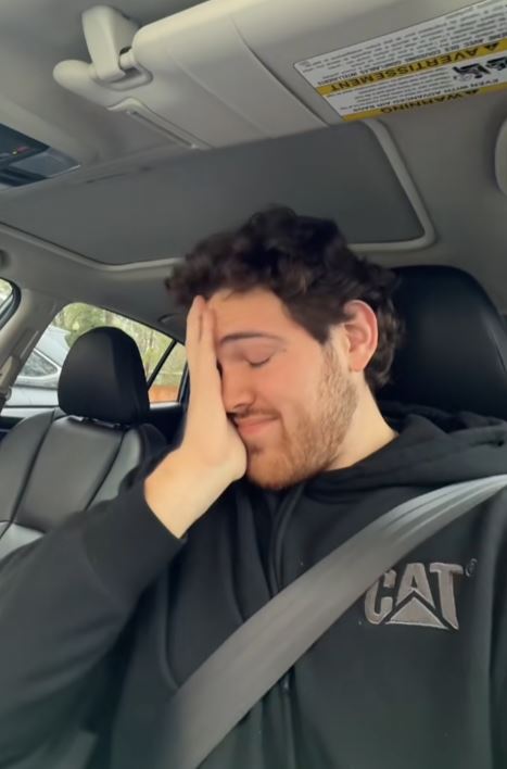 Frustrated man in a car