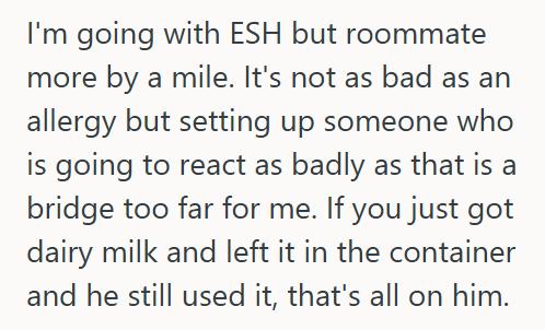 Real Milk 3 He Refilled His Almond Milk Container With Real Milk To Catch His Lactose Intolerant Roommate Stealing His Food, And Now The Guy Wants Him Kicked Out