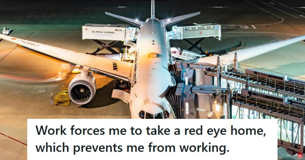 Airplane from above getting loaded for a red eye flight