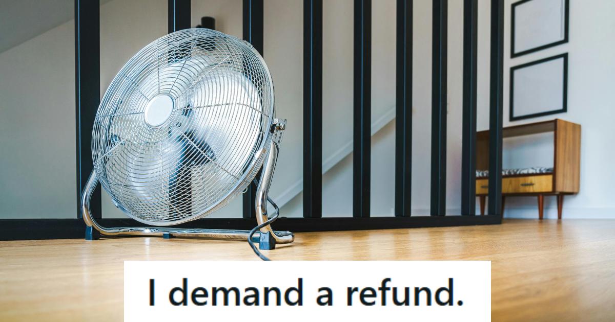 Floor fan sitting in a living room