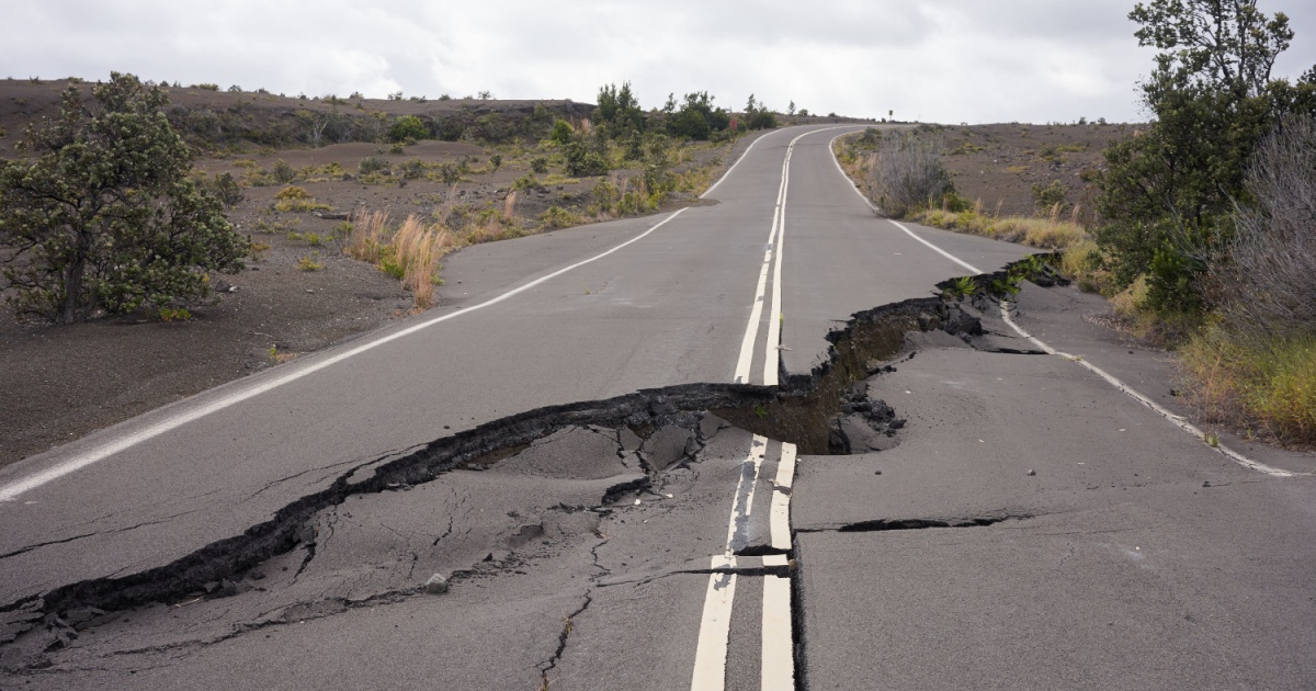 Massive crack in the road