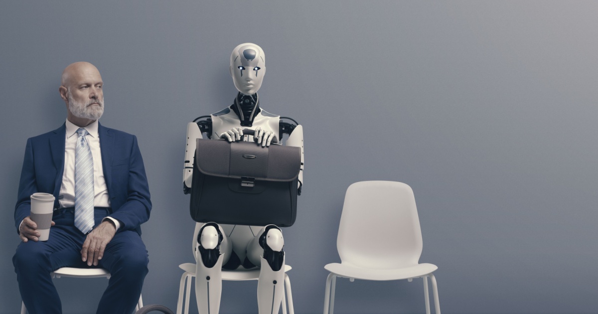 Robot waiting for job interview