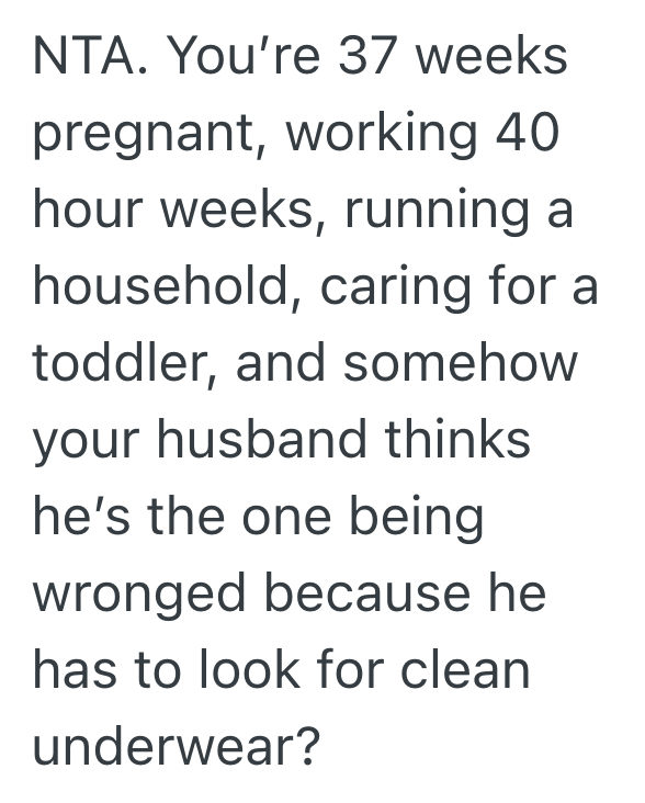 Screenshot 2025 08 03 at 12.08.55 PM Pregnant Womans Work Schedule Changed, But Even Though Shes Working The Same Number Of Hours, Her Husband Thinks Shes Home More And Should Do All The Household Chores
