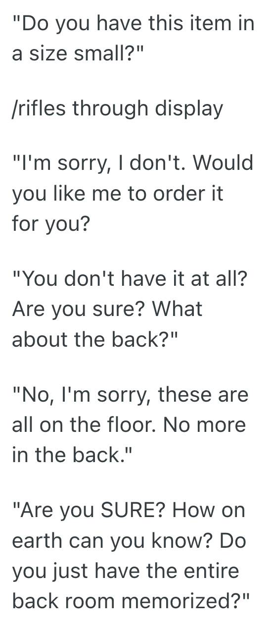 Screenshot 2025 08 03 at 2.00.38 PM Employee Told A Customer An Item Was Sold Out, But The Customer Turned Their Explanation Into An Endless Debate