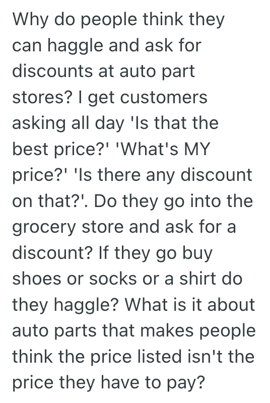Screenshot 2025 08 05 at 2.03.05 PM Auto Parts Customer Got A One Time Discount For A Damaged Part, But Then He Began Demanding Special Treatment Every Time He Came In