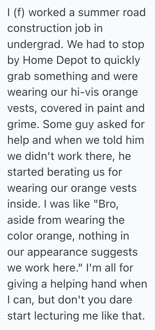 Screenshot 2025 08 06 at 2.22.53 PM Office Worker Was Mistaken For A Home Depot Employee, So He Was Forced To Explain The Company Dress Code To A Confused Customer