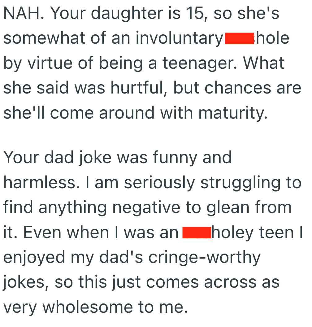 Screenshot 2025 08 08 at 2.53.51 PM His 15 Year Old Step Daughter Decided To Mouths, So He Couldnt Resist A Bad Dad Joke In Retort