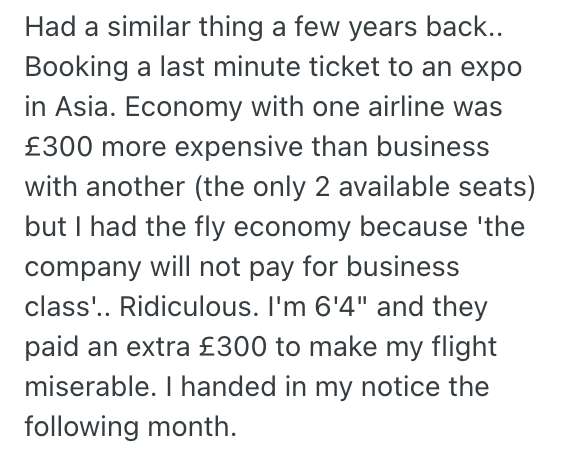 Screenshot 2025 08 13 at 2.47.15 PM Man Suggested Upgrading To Business Class To Save Money On Multiple Flights, But HR Followed Their Policy Strictly And Spent Double In Excess Baggage