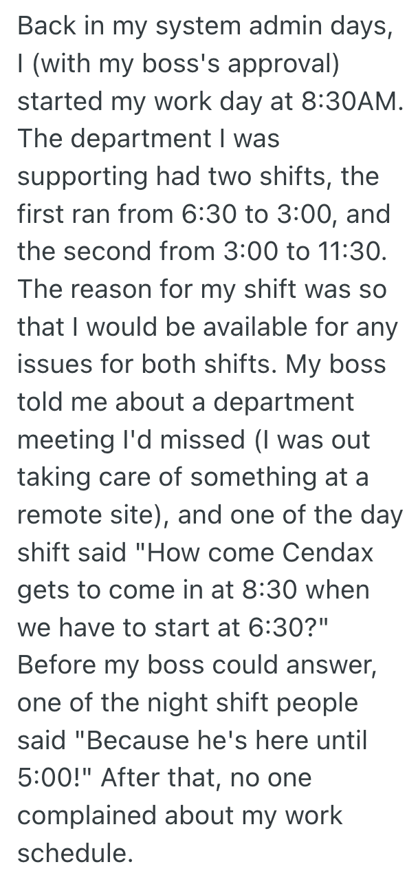 Screenshot 2025 08 13 at 4.03.01 PM Office Manager Tried To Enforce Arbitrary Hours For A Minor Issue, But The Network Technician Stuck To His Schedule And Proved Logic Always Wins