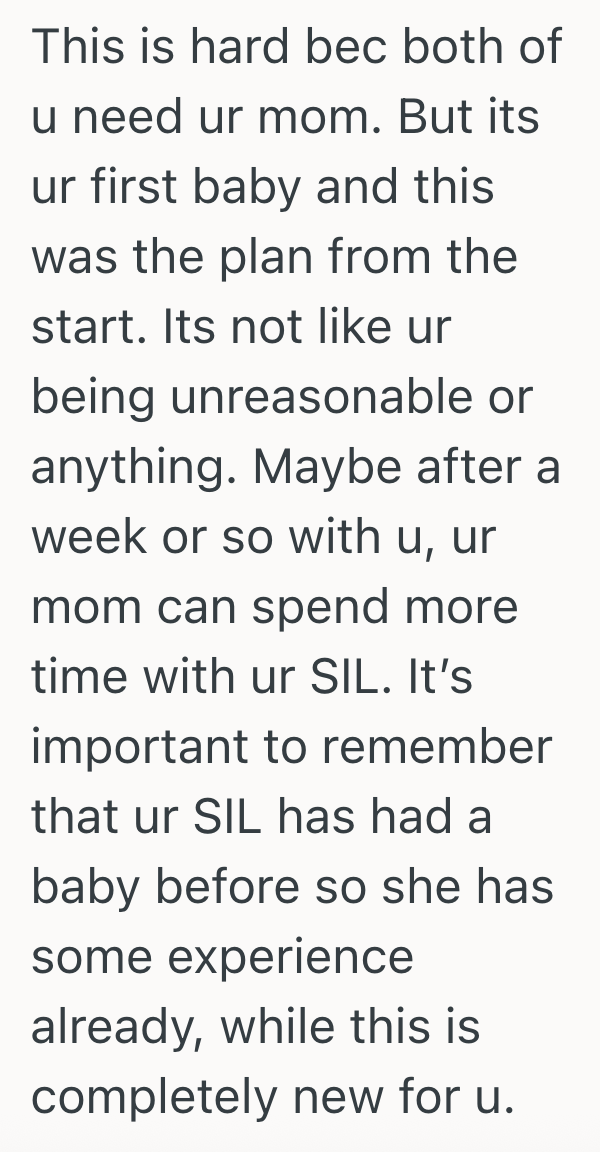 Screenshot 2025 08 14 at 10.01.01 PM Pregnant Womans Mom Is Planning To Help Her Out Before, During And After The Birth Of Her First Child, But Her Pregnant Sister In Law Wants Her Mom To Help Her Too