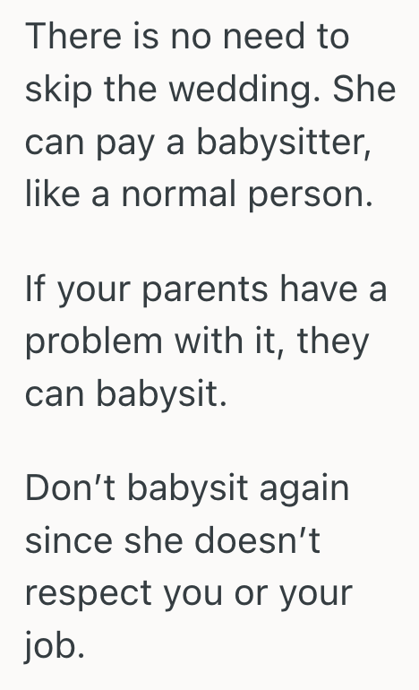 Screenshot 2025 08 15 at 11.16.47 AM Her Sister Insulted Her Job While Asking For Babysitting Help, So She Canceled And Left Her Sister Scrambling For A Last Minute Solution