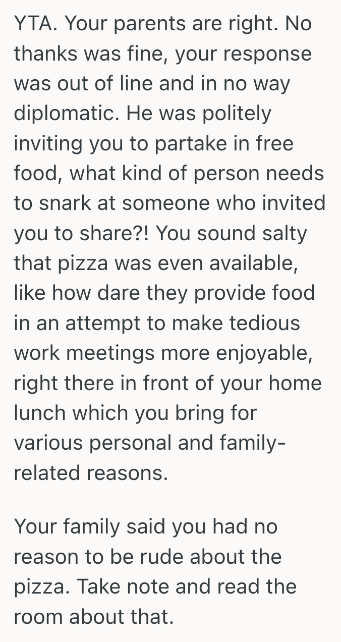 Screenshot 2025 08 15 at 12.30.43 PM Employee Snapped At Their Coworker For Offering Free Pizza, And They Managed To Turn A Friendly Gesture Into Awkward Drama
