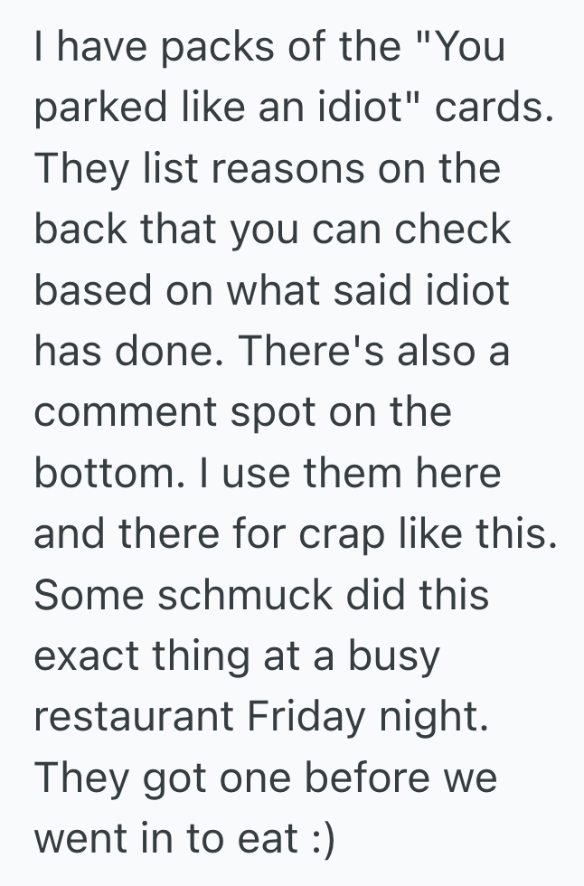 Screenshot 2025 08 15 at 2.51.03 PM He Was Tired Of Cars Blocking Every Spot At His Favorite Takeout Place, So He Left A Note That Turned Frustration Into A Petty And Satisfying Revenge