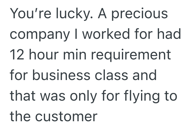 Screenshot 2025 08 15 at 3.09.31 PM Employee Can Only Fly Business Class If The Flight Is At Least Eight Hours Long, So They Make Sure That Happens