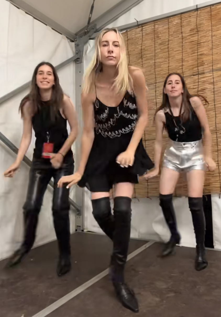 Haim doing the Law & Order dance