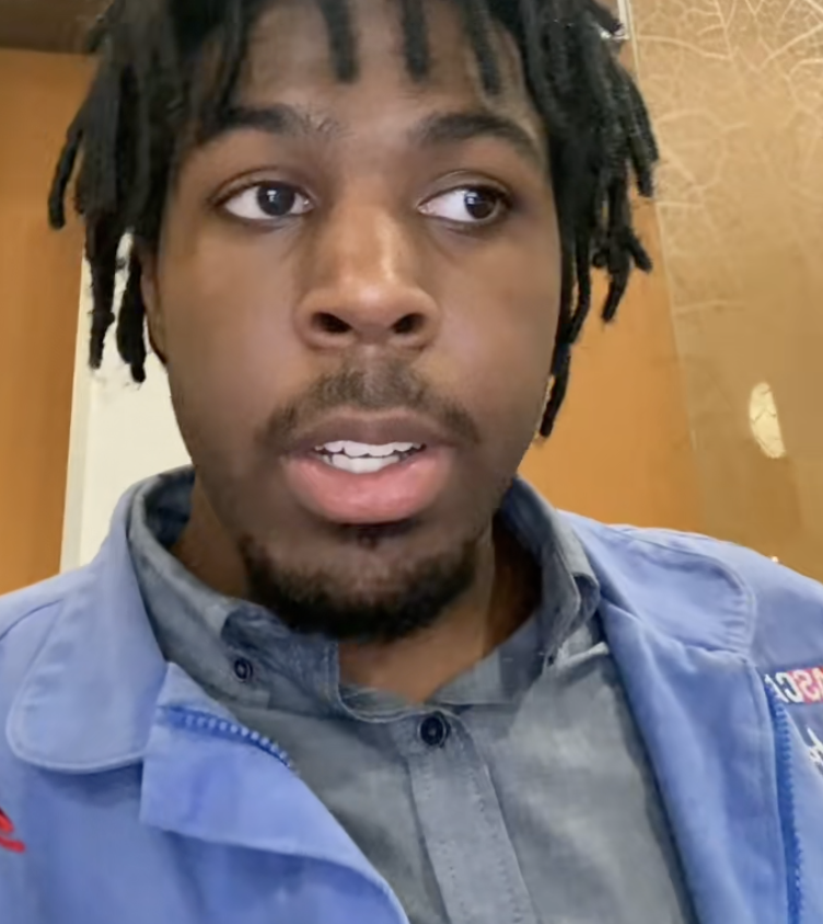 man talking to a camera