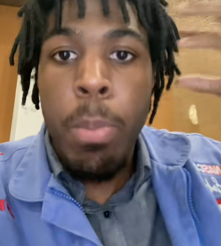 man talking to a camera