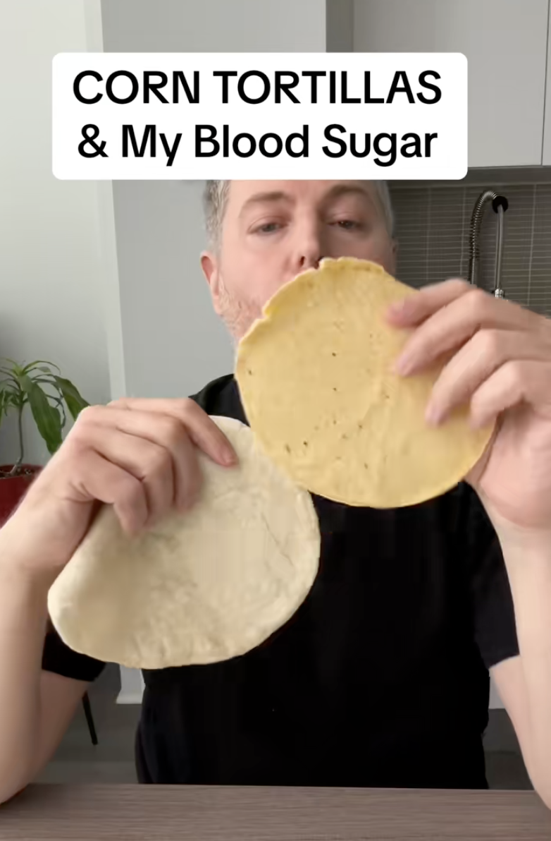man holding different tortillas