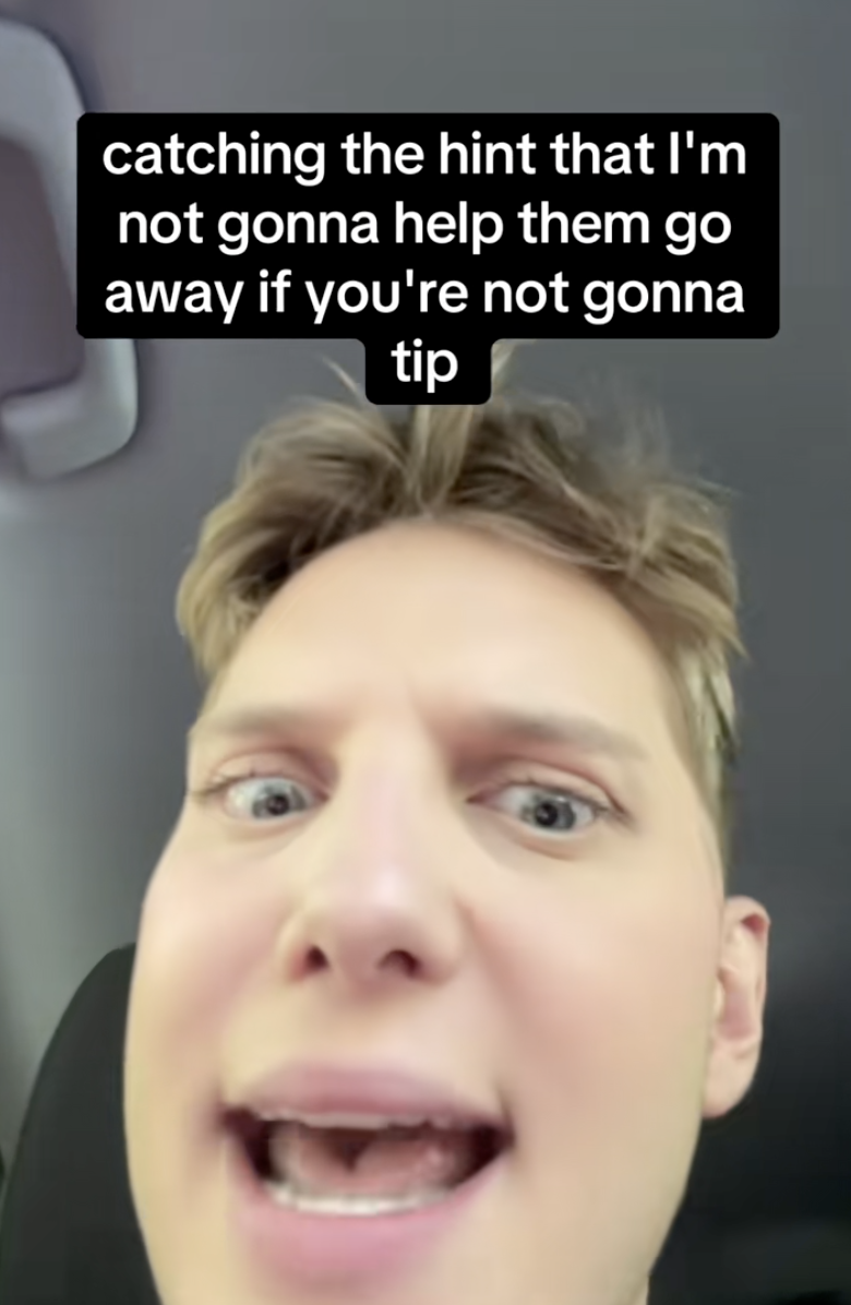 man talking to tiktok viewers