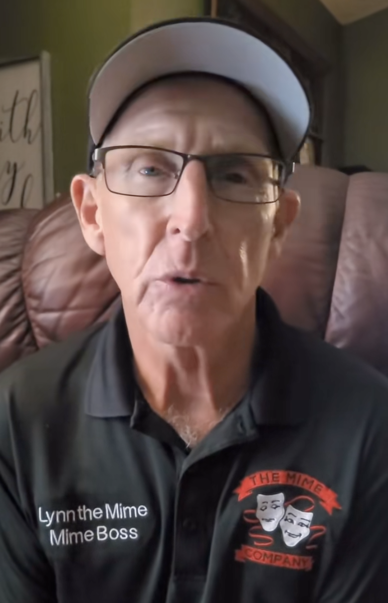 man talking to a camera