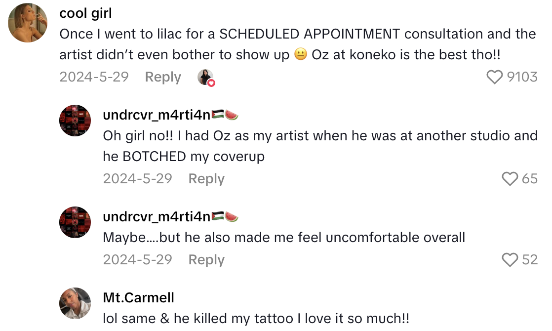 Screenshot 2025 08 16 at 9.15.55 AM A Tattoo Artist Talked About The Red Flags She Saw At A Tattoo Shop In Texas