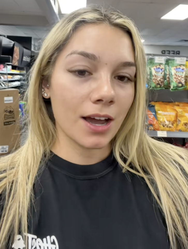 woman talking to a camera