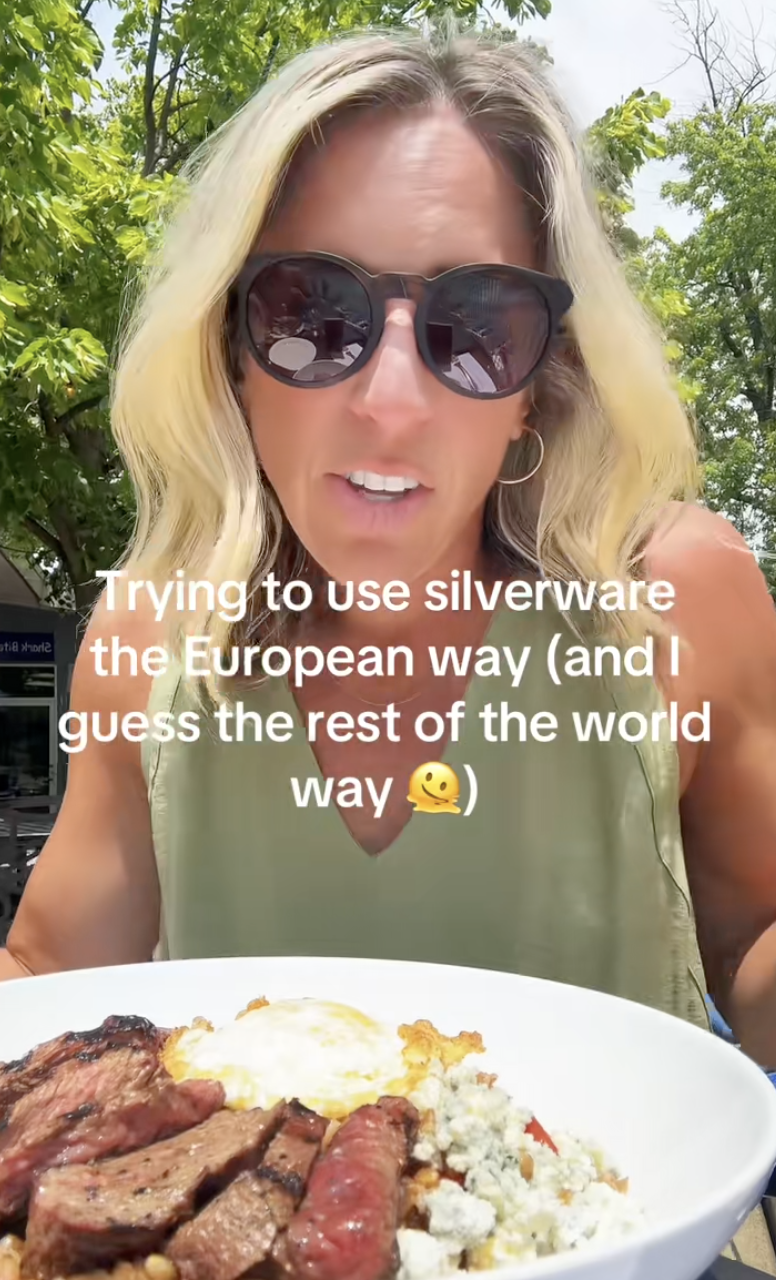 woman eating some food