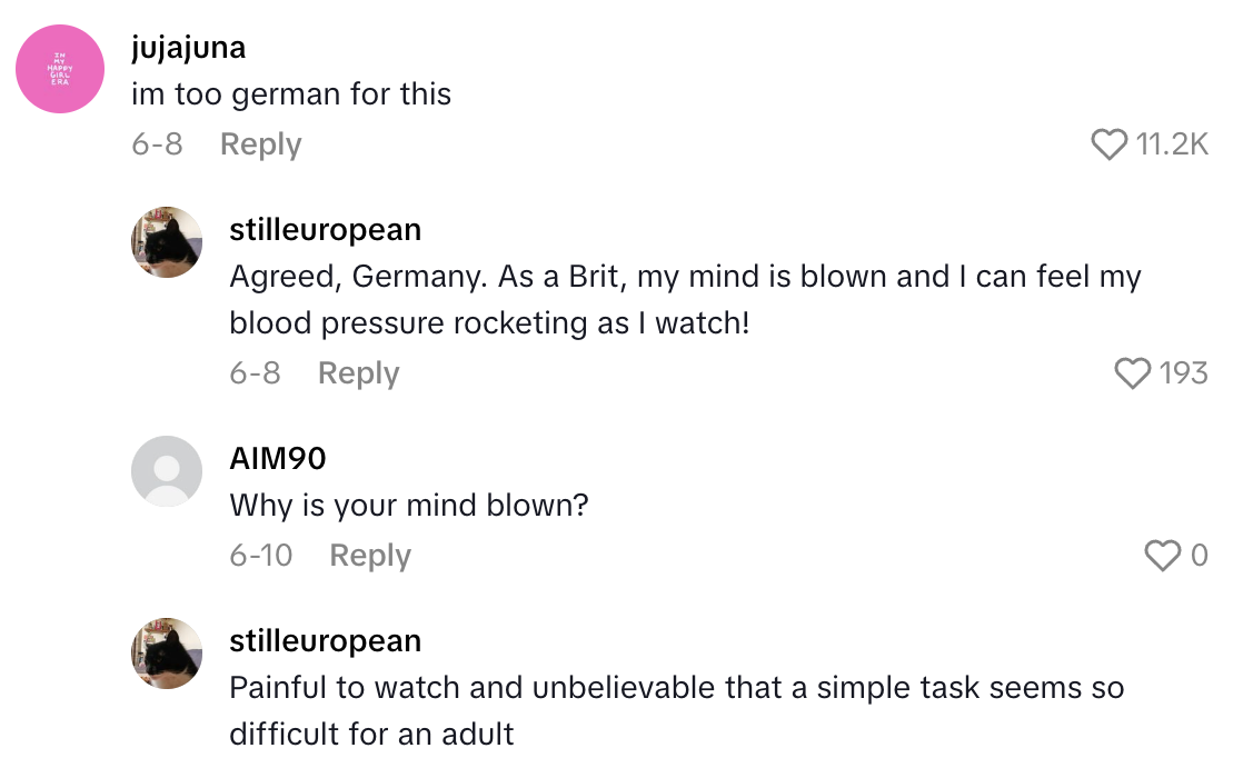 Screenshot 2025 08 17 at 7.03.42 PM She Tried to Eat The European Way And It Didnt Go Well.   I dont get it. In America, thats considered rude.