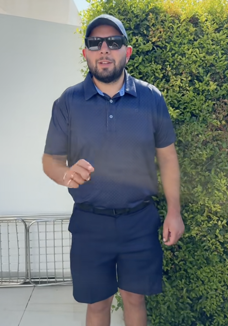 man talking to a camera