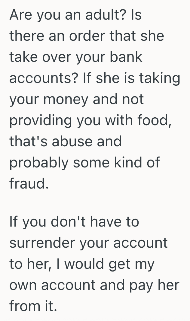 Screenshot 2025 08 19 at 1.39.22 PM Mom Controls Childs Disability Money, But When The Child Asks For The Money To Get Food, Mom Gets Mad