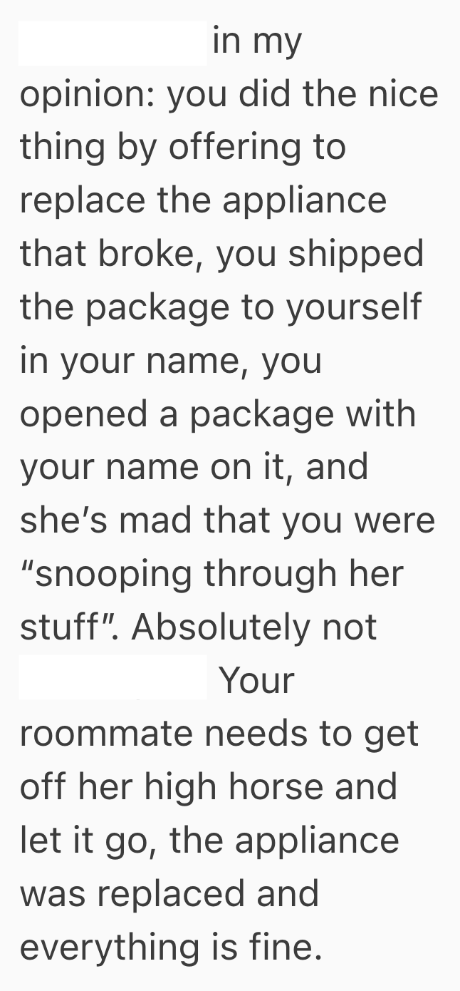Screenshot 2025 08 19 at 5.12.32 PM Renter Bought A New Appliance For Her Roommate, But When She Opened The Box, Her Roommate Accused Her Of Snooping