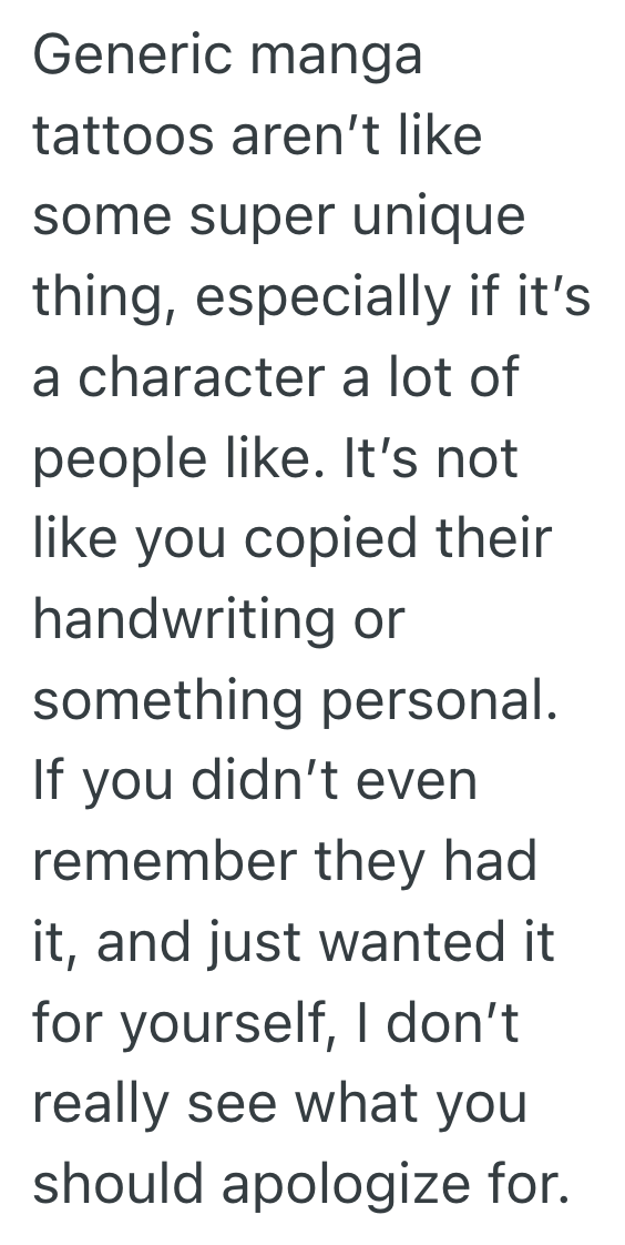 Screenshot 2025 08 20 at 11.25.08 AM She Got A Tattoo To Celebrate Her Love Of Manga, But Her Friend Accused Her Of Stealing Their Idea