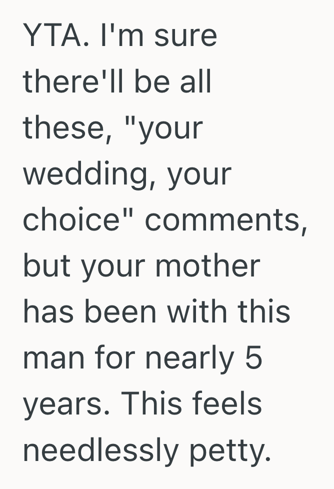 Screenshot 2025 08 21 at 2.19.35 PM Bride To Be Purposely Excluded Her Moms New Boyfriend From The Wedding Guest List, And The Celebration Fell Apart Before It Even Began
