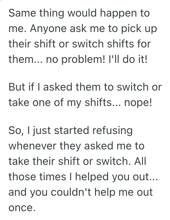 Screenshot 2025 08 22 at 11.14.10 AM Hardworking Employee Covered Countless Shifts For Their Coworkers, But When They Needed Time Off For An Emergency, Support Was Nowhere To Be Found