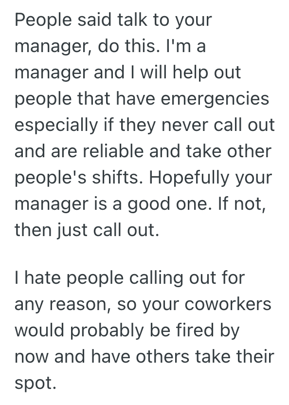 Screenshot 2025 08 22 at 11.14.53 AM Hardworking Employee Covered Countless Shifts For Their Coworkers, But When They Needed Time Off For An Emergency, Support Was Nowhere To Be Found