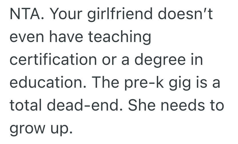 Screenshot 2025 08 22 at 6.44.44 AM He Told His Girlfriend She Can’t Complain If She Picks The “Fun” Job Over The Practical One, And Now She’s Fuming