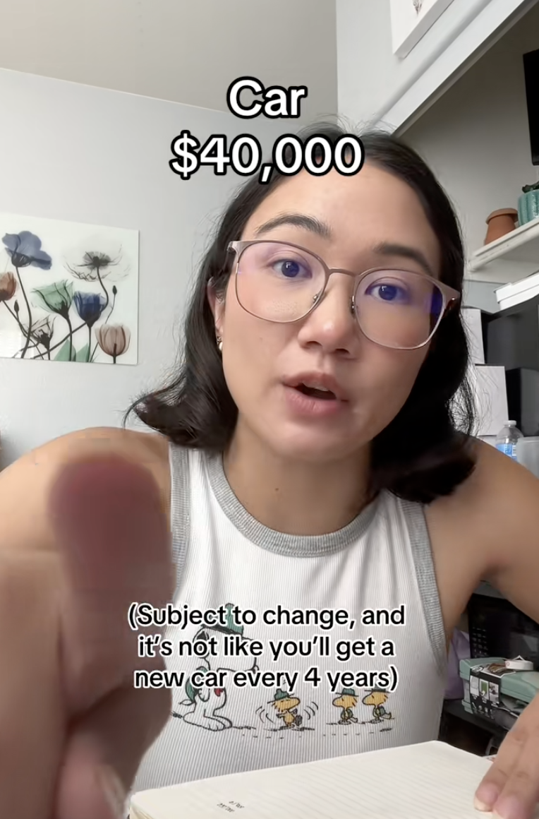 woman talking about money