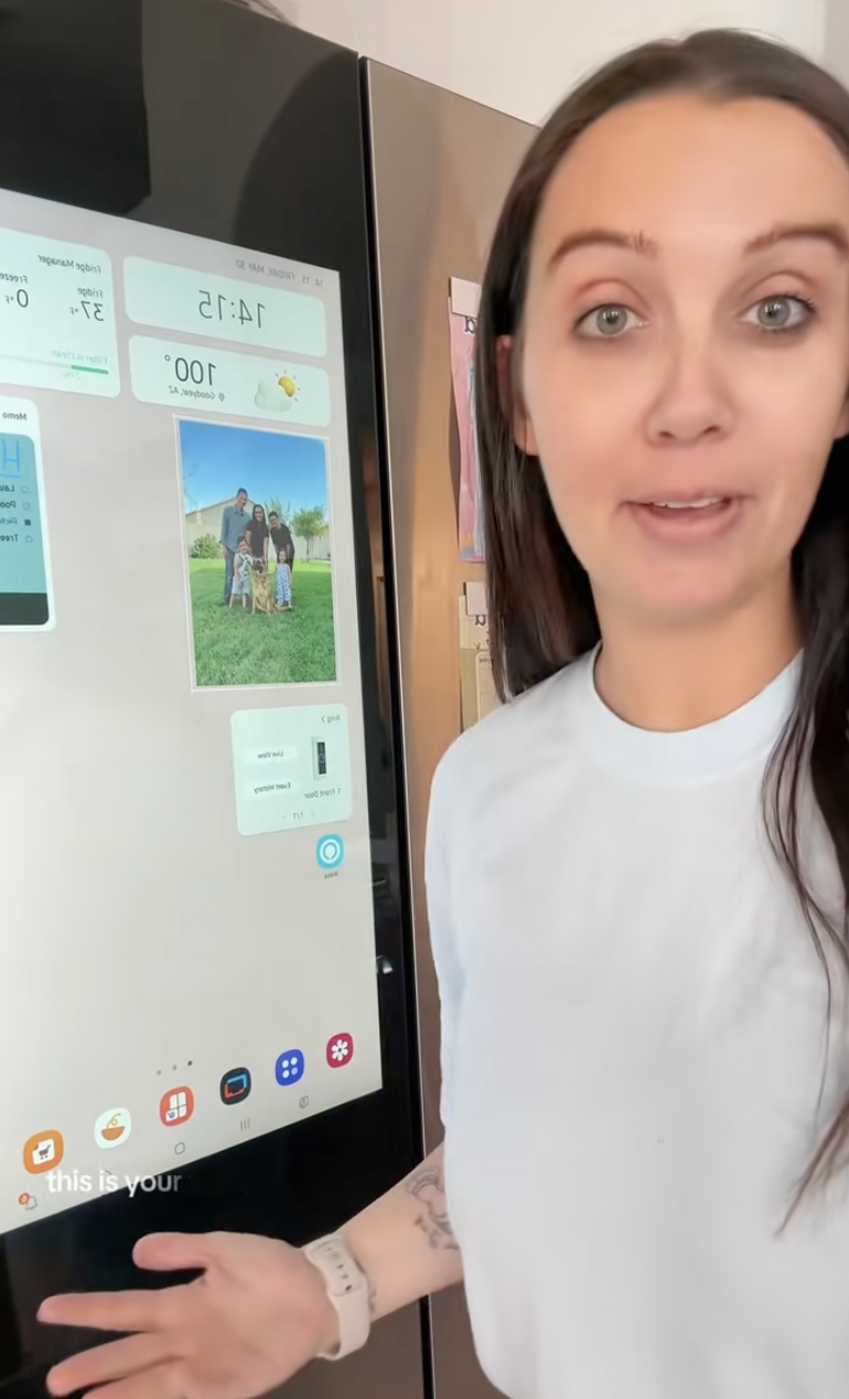 woman talking to a camera