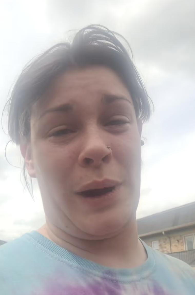 woman crying on camera