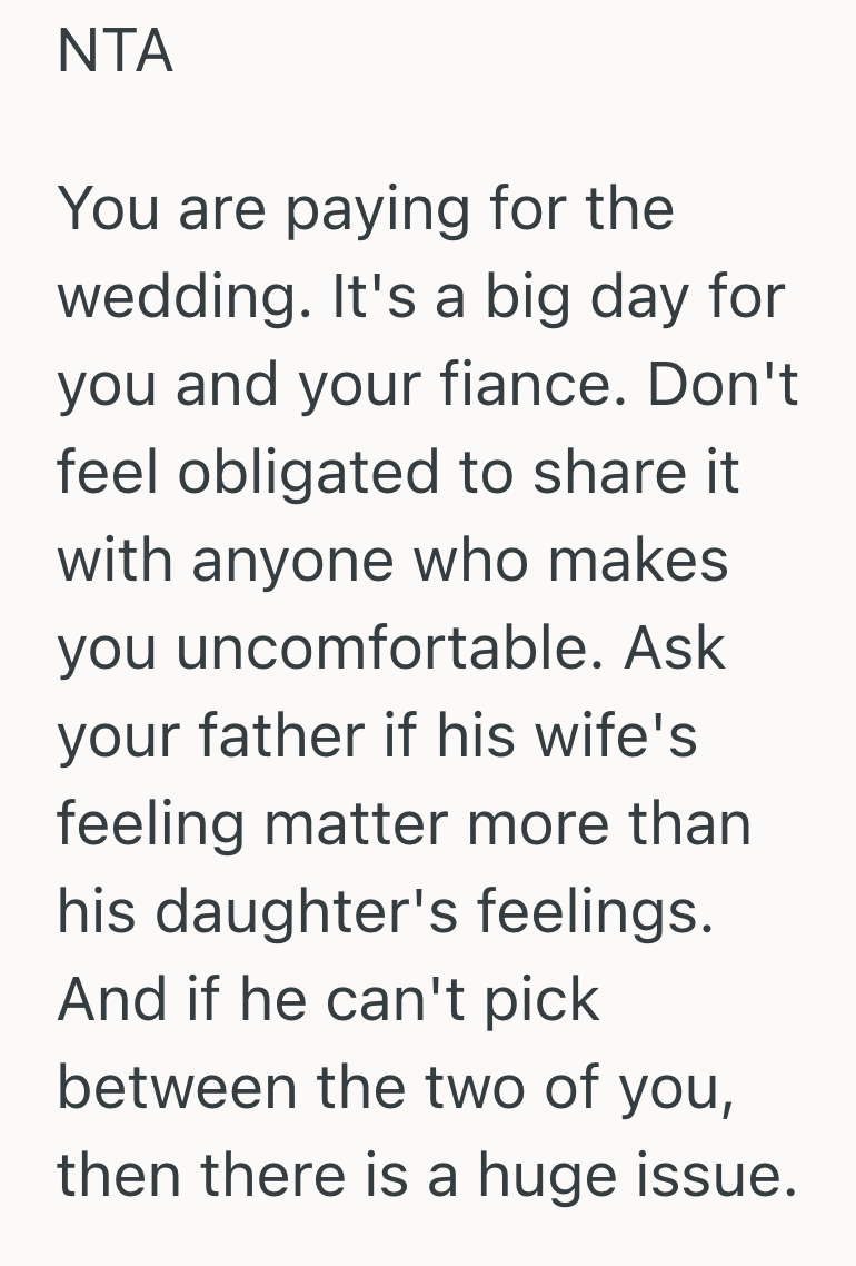 Screenshot 2025 08 25 at 1.08.01 PM Woman Leaves Stepmom Off Wedding Guest List, But Her Dad Thinks She Should Invite Her