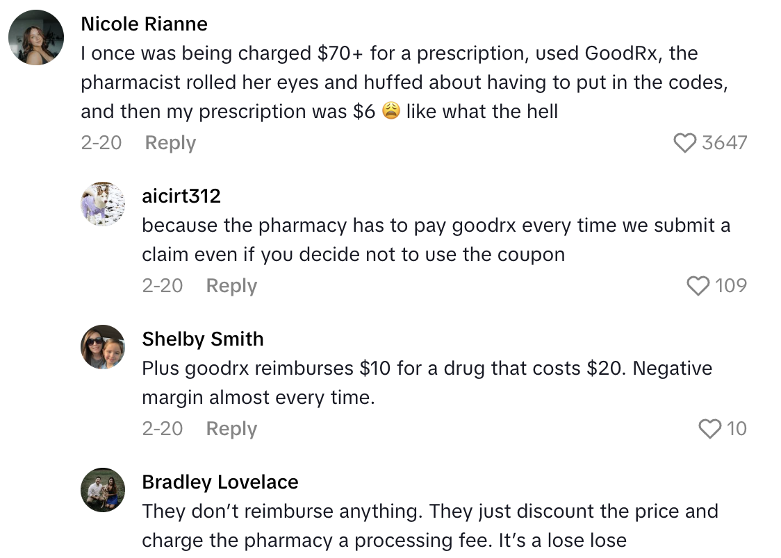 Screenshot 2025 08 25 at 1.21.52 PM A Customer Shared How She Got A Discount On Her Prescription.   Thats America for you.