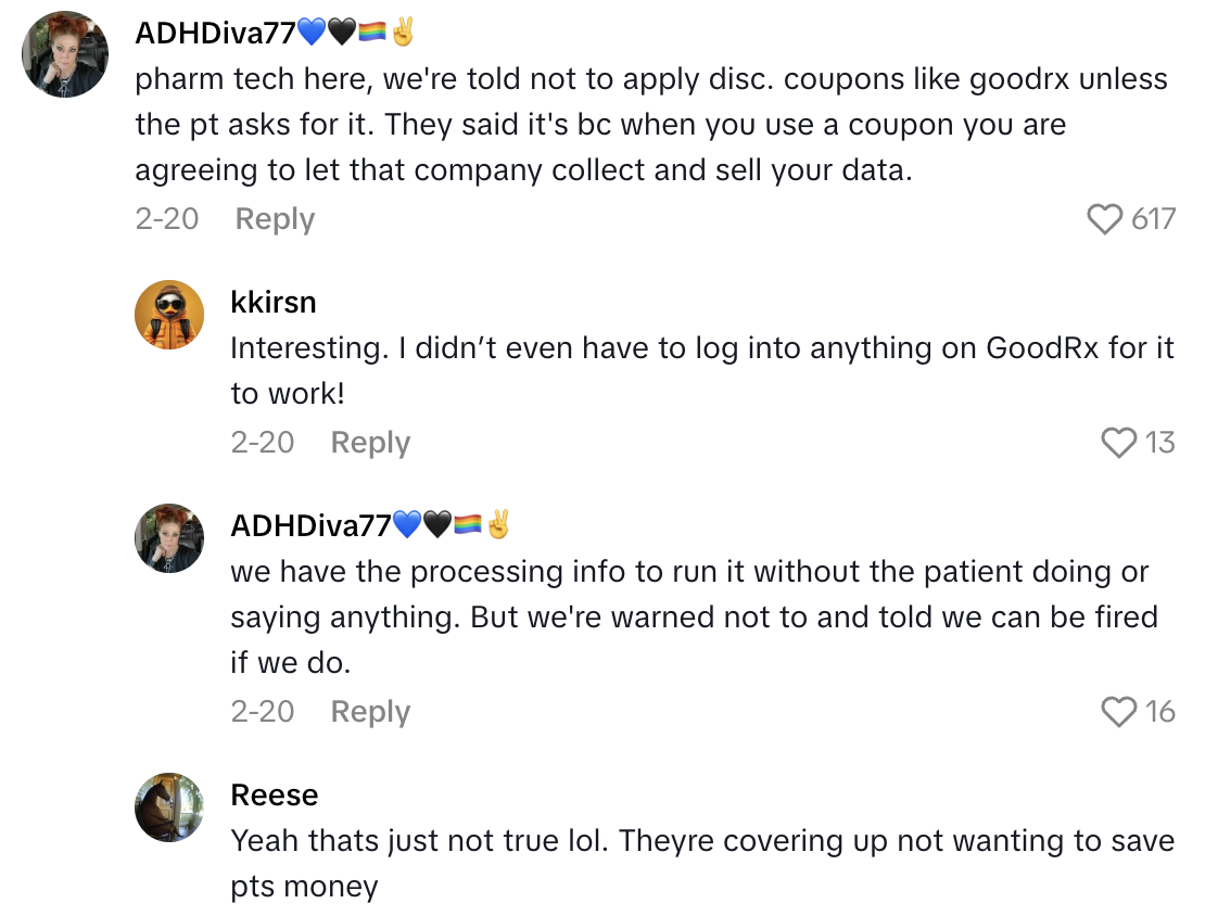 Screenshot 2025 08 25 at 1.22.31 PM A Customer Shared How She Got A Discount On Her Prescription.   Thats America for you.