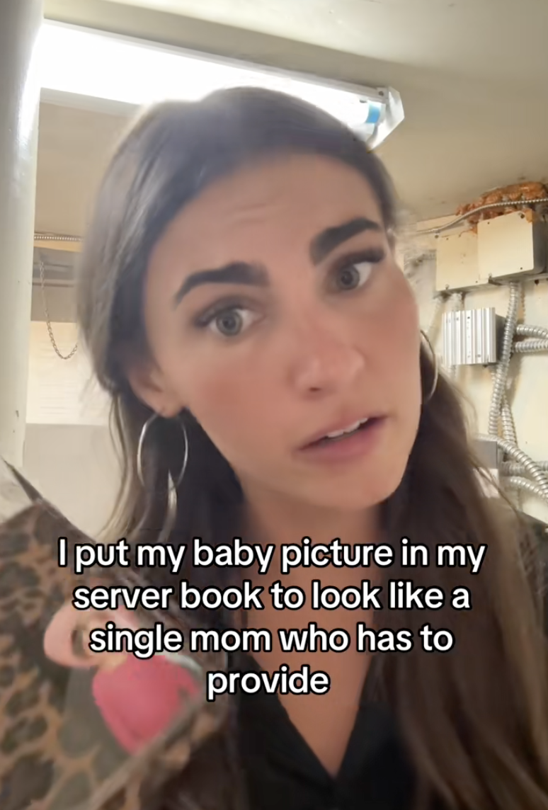 woman talking to a camera