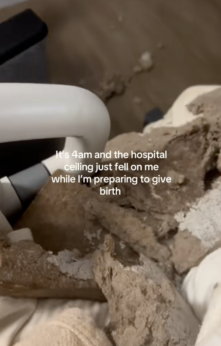 damage from a fallen ceiling