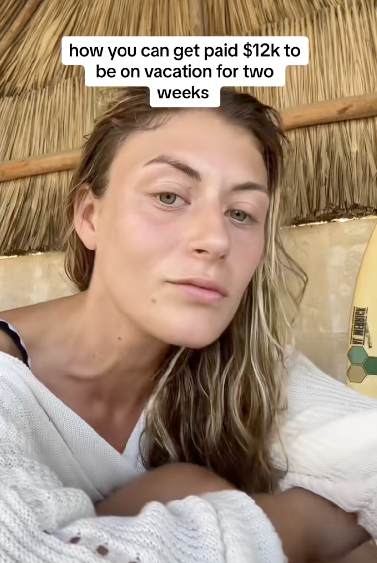 woman talking to a camera